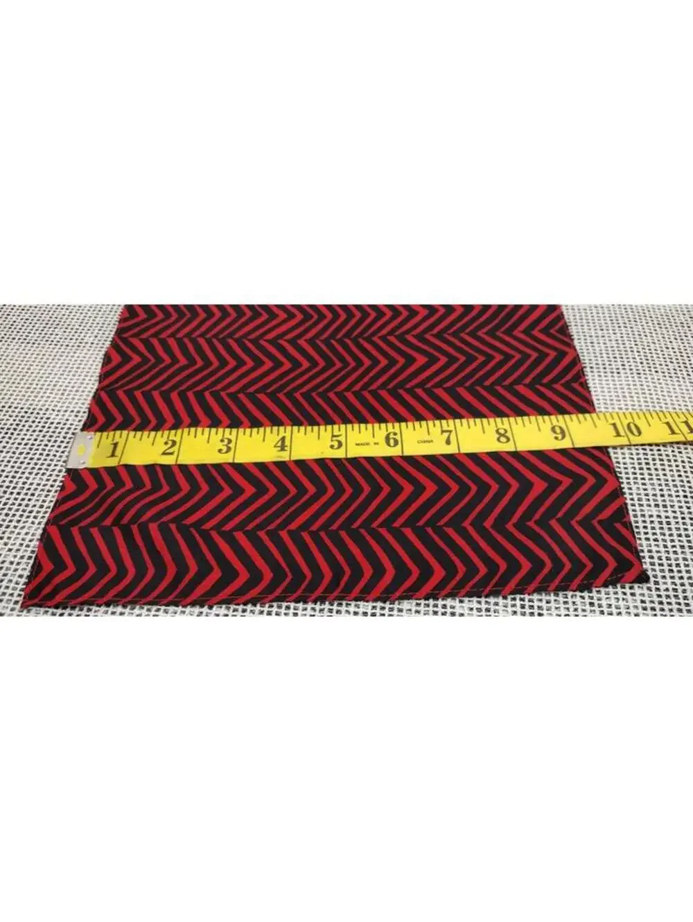 Vintage 60s Pocket Hankie Red Black Zig Zag Zebra Authentic MID CENTURY MENSWEAR